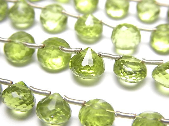 Faceted Briolette, Onion shape, Peridot Gemstone Beads