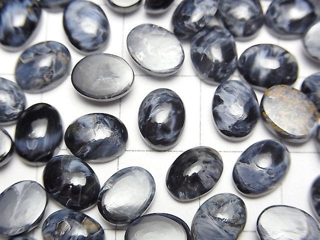 [Video]Blue Pietersite AAA Oval Cabochon 8x6mm 3pcs