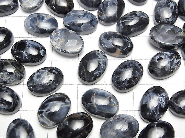 [Video]Blue Pietersite AAA Oval Cabochon 14x10mm 1pc