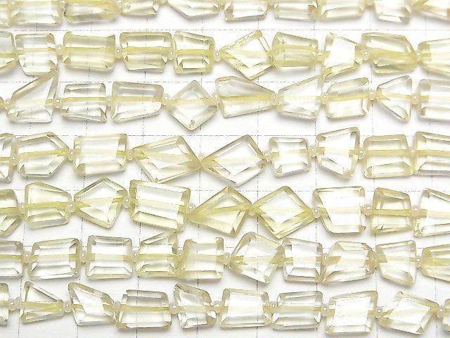 [Video] High Quality Lemon Quartz AA++ Faceted Nugget 1strand beads (aprx.13inch/33cm)