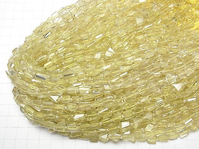 [Video] High Quality Lemon Quartz AA++ Faceted Nugget 1strand beads (aprx.13inch/33cm)