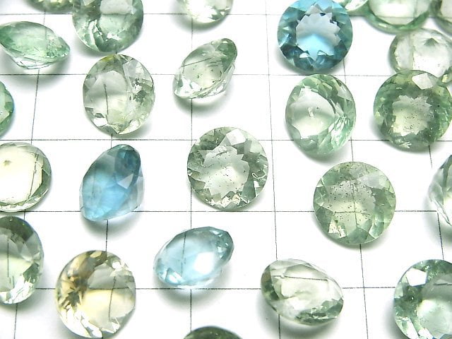 [Video]High Quality Green Fluorite AAA Loose stone Round Faceted 10x10mm 2pcs