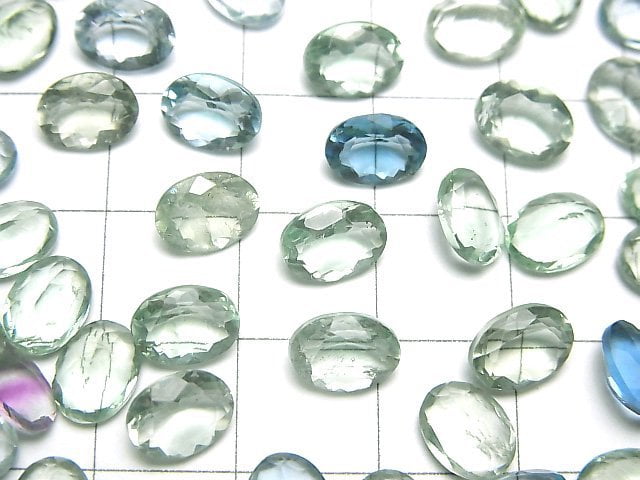 [Video]High Quality Green Fluorite AAA Loose stone Oval Faceted 8x6mm 5pcs