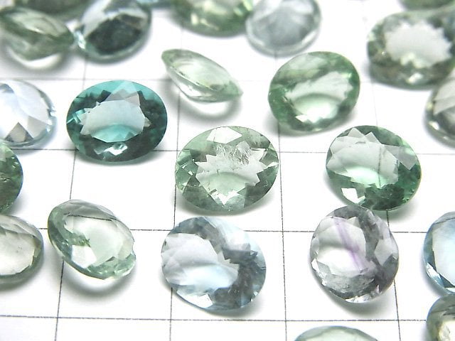 [Video]High Quality Green Fluorite AAA Loose stone Oval Faceted 10x8mm 3pcs