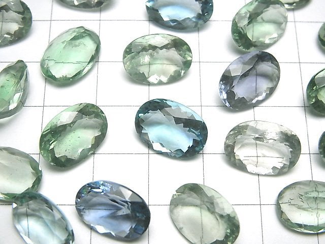 [Video]High Quality Green Fluorite AAA Loose stone Oval Faceted 14x10mm 2pcs