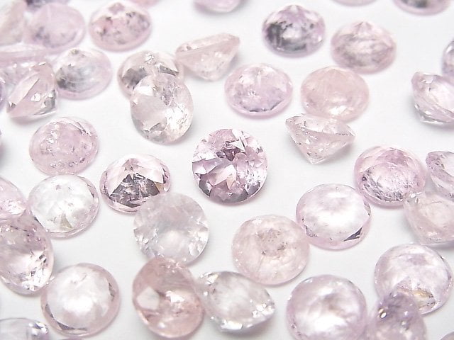 [Video]Morganite AA+ Loose stone Round Faceted 8x8mm 3pcs