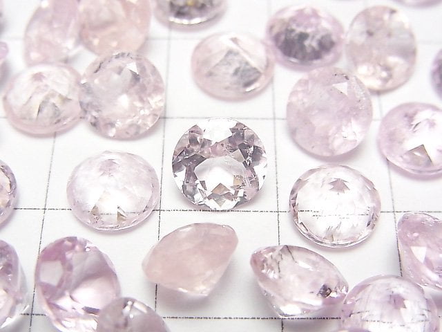 [Video]Morganite AA+ Loose stone Round Faceted 8x8mm 3pcs