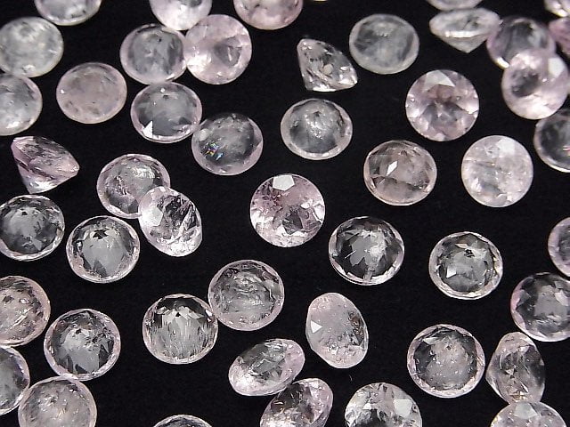[Video]Morganite AA+ Loose stone Round Faceted 8x8mm 3pcs