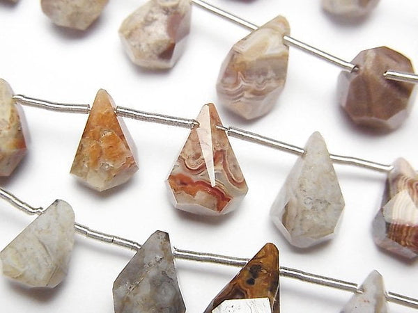 Agate, Drop, Faceted Briolette Gemstone Beads