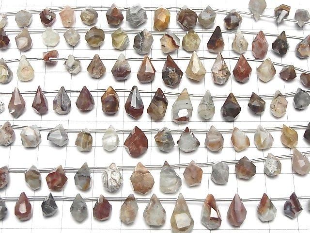 [Video] Laguna Lace Agate Rough Drop Faceted Briolette 1strand (20pcs)