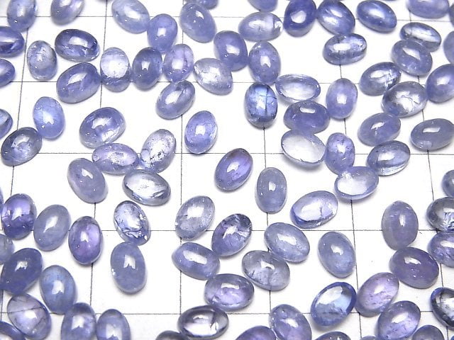 [Video]High Quality Tanzanite AAA- Oval Cabochon 6x4mm 3pcs