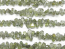 [Video]Green Apatite AA Rough Drop Faceted Briolette 1strand beads (aprx.4inch/9cm)