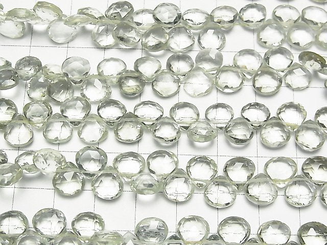 [Video]High Quality Green Amethyst AAA Chestnut Faceted Briolette half or 1strand beads (aprx.7inch/19cm)