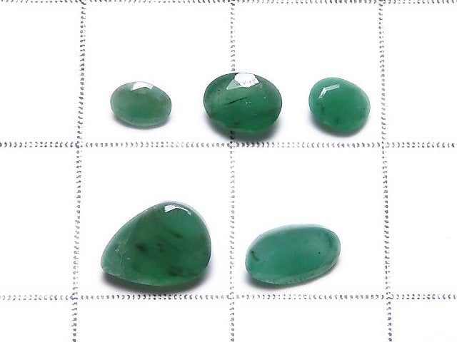 [Video][One of a kind] Brazil High Quality Emerald AAA- Loose stone Faceted 5pcs set NO.14