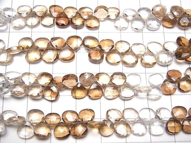 [Video]High Quality Brown Topaz AAA Chestnut Faceted Briolette half or 1strand beads (aprx.8inch/20cm)