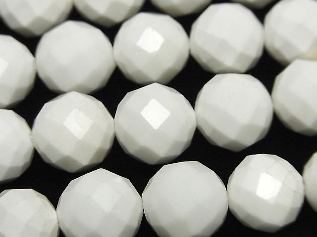 [Video] High Quality! White Onyx AAA - 64 Faceted Round 11-12mm Half or 1-Strand Beads (approx. 15 inch/37 cm)