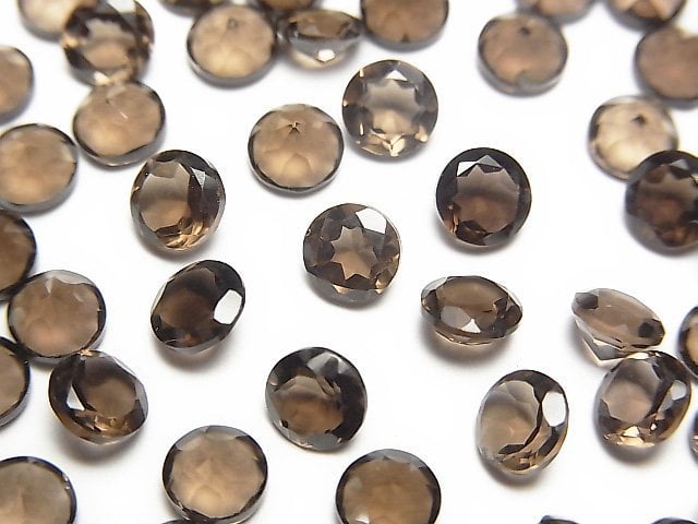 [Video]High Quality Smoky Quartz AAA Loose stone Round Faceted 5x5mm 10pcs