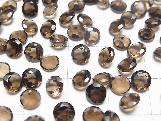 [Video]High Quality Smoky Quartz AAA Loose stone Round Faceted 5x5mm 10pcs