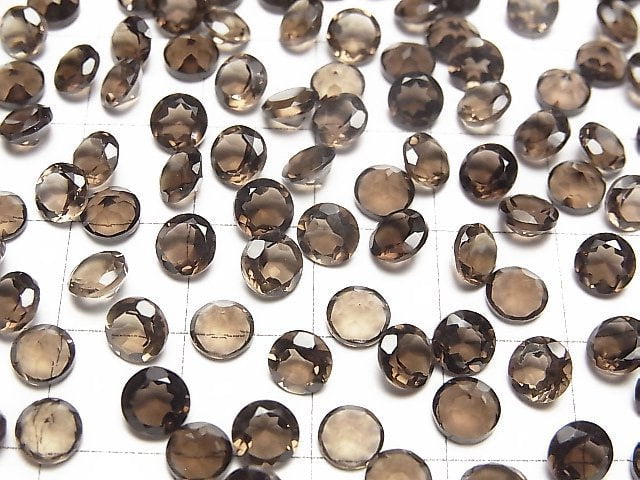 [Video]High Quality Smoky Quartz AAA Loose stone Round Faceted 5x5mm 10pcs