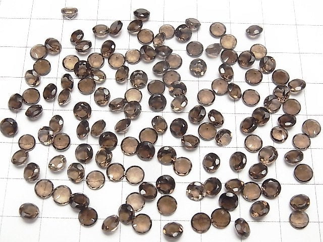 [Video]High Quality Smoky Quartz AAA Loose stone Round Faceted 5x5mm 10pcs
