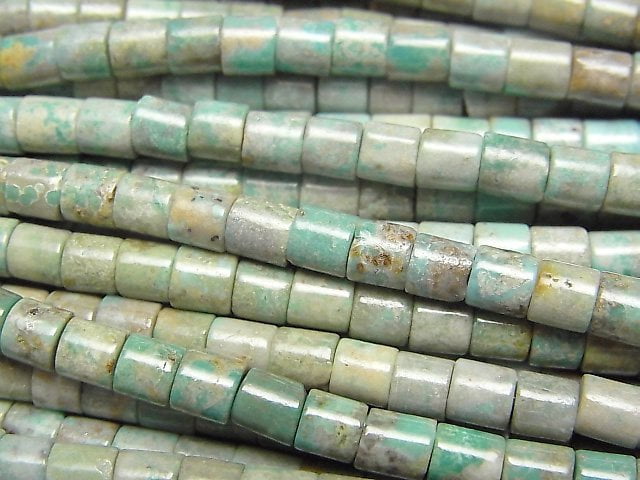 Roundel, Tube, Turquoise Gemstone Beads