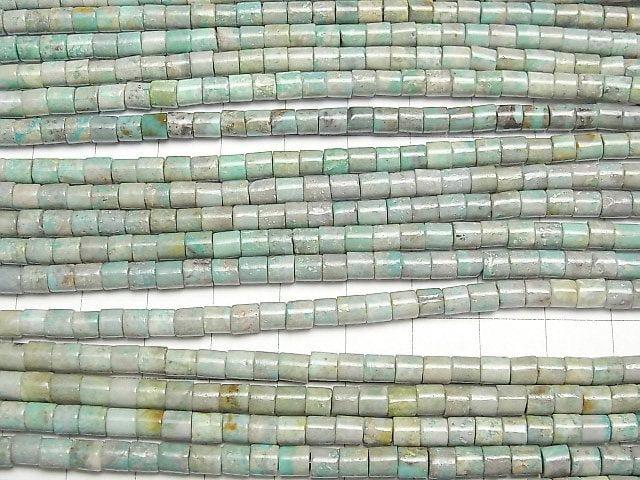 [Video]Turquoise AA+ Tube (Rondelle )4x4x4mm half or 1strand beads (aprx.15inch/38cm)