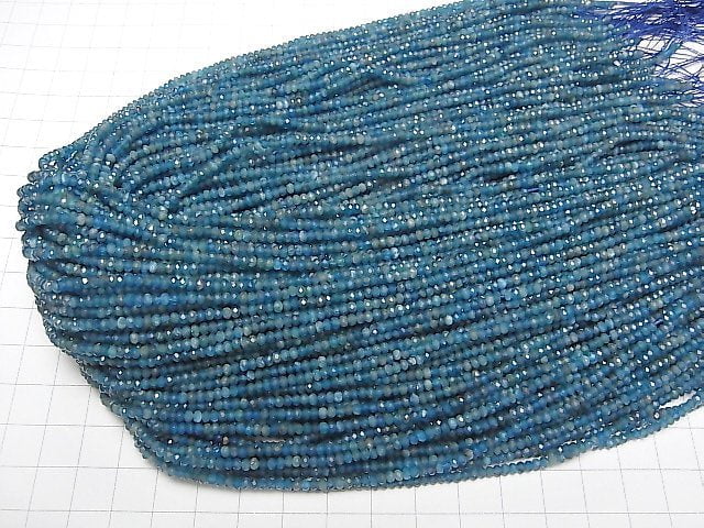 [Video]High Quality! Apatite AA+ Faceted Button Roundel 3x3x1.5mm 1strand beads (aprx.15inch/37cm)