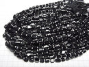 [Video]Black Tourmaline Faceted Nugget 1strand beads (aprx.14inch/34cm)