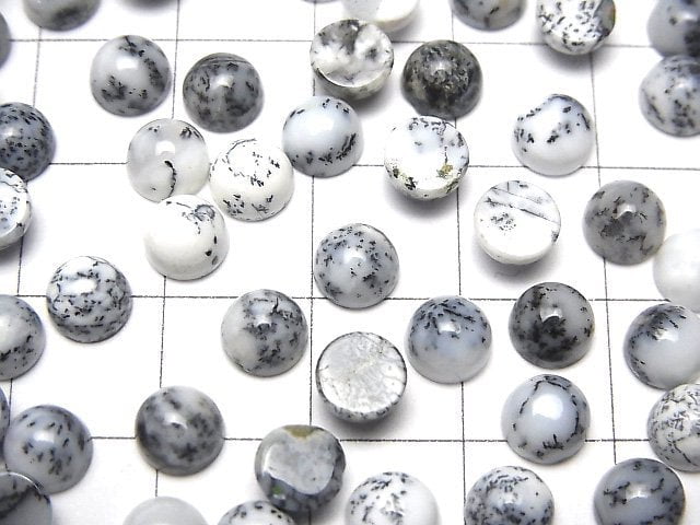 [Video]Dendrite Opal Round Cabochon 6x6mm 10pcs