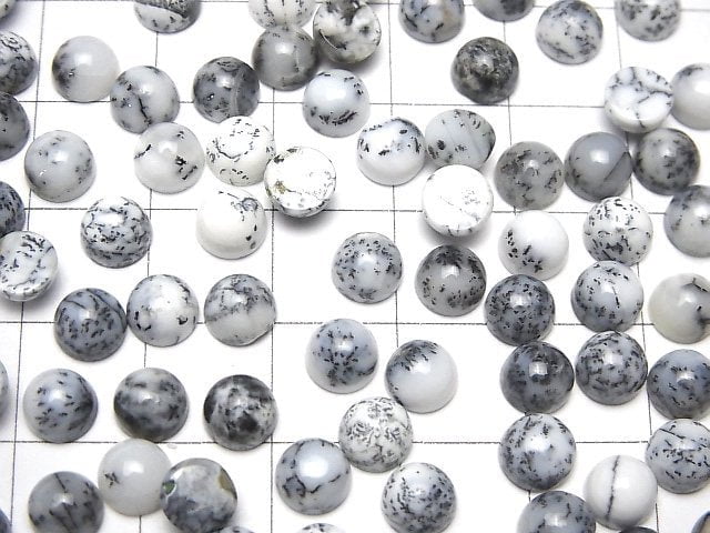 [Video]Dendrite Opal Round Cabochon 6x6mm 10pcs