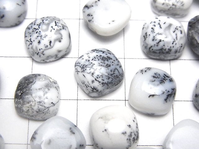 [Video] Dendrite Opal Square Cabochon 10x10mm 5pcs