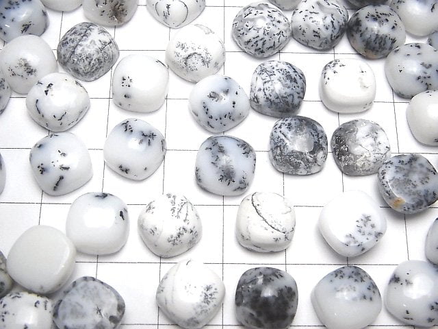 [Video] Dendrite Opal Square Cabochon 10x10mm 5pcs