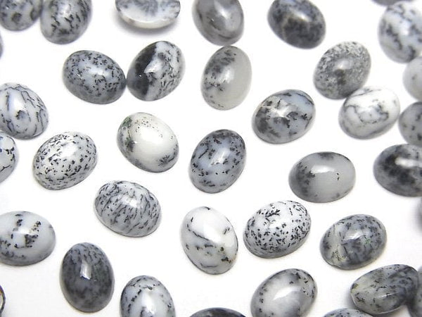 [Video]Dendrite Opal Oval Cabochon 8x6mm 10pcs