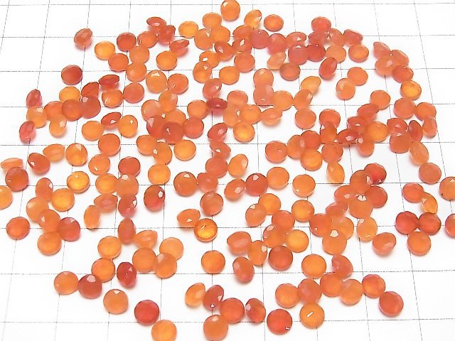 [Video]High Quality Carnelian AAA Loose stone Round Faceted 5x5mm 5pcs