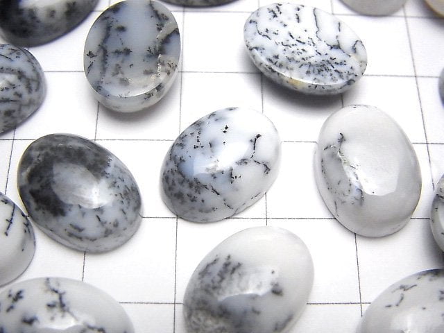 [Video] Dendrite Opal Oval Cabochon 16x12mm 2pcs