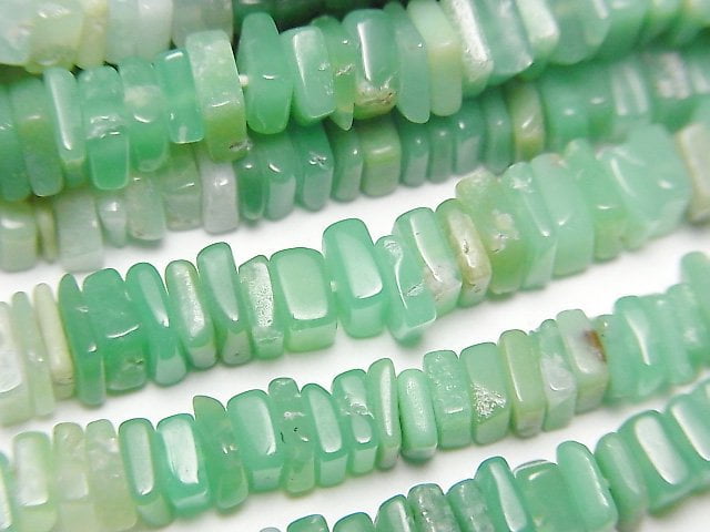 Chrysoprase, Rectangle, Roundel Gemstone Beads