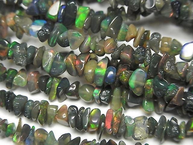 [Video] Black Opal AA++ Chips (Small Nugget) 1strand beads (approx. 15 inches/38 cm)