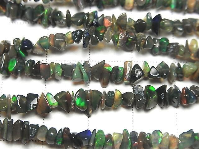 [Video] Black Opal AA++ Chips (Small Nugget) 1strand beads (approx. 15 inches/38 cm)