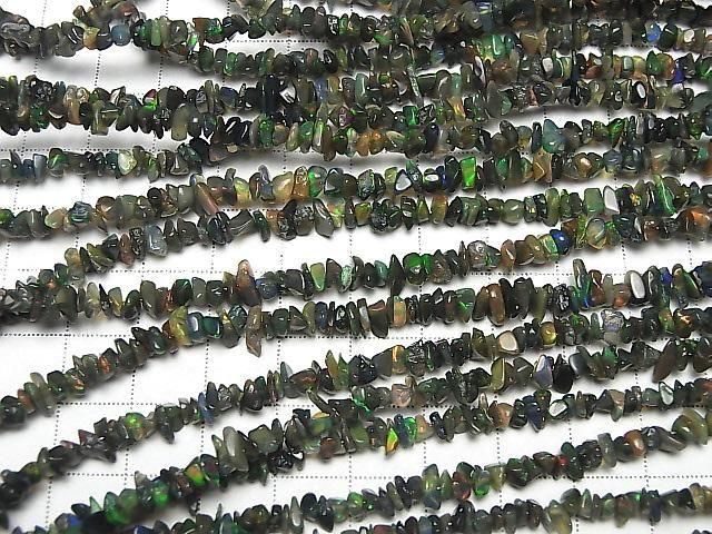 [Video] Black Opal AA++ Chips (Small Nugget) 1strand beads (approx. 15 inches/38 cm)
