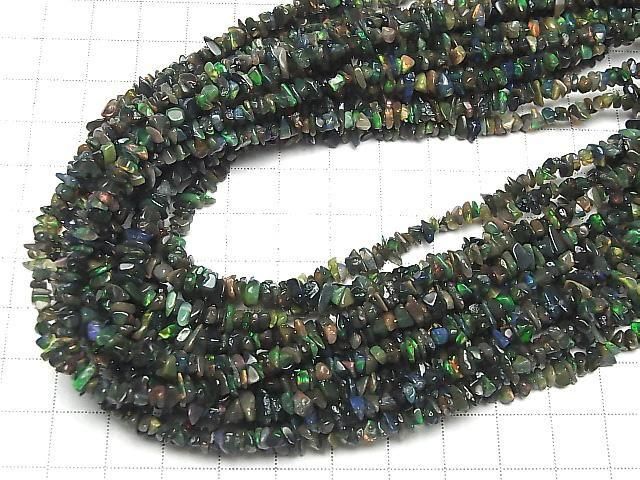 [Video] Black Opal AA++ Chips (Small Nugget) 1strand beads (approx. 15 inches/38 cm)