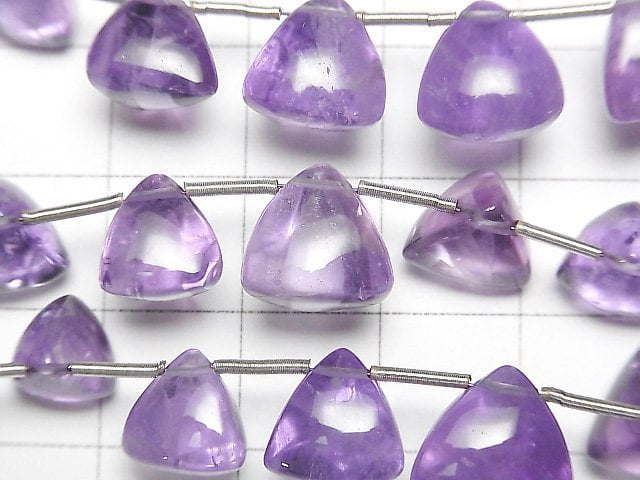 [Video]High Quality Amethyst AA++ Solid Triangle (Smooth) 1strand beads (aprx.6inch/14cm)