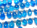[Video] Neon Blue Apatite AAA- Drop (Smooth) 1strand beads (aprx.7inch/18cm)