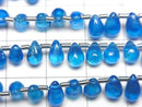 [Video] Neon Blue Apatite AAA- Drop (Smooth) 1strand beads (aprx.7inch/18cm)