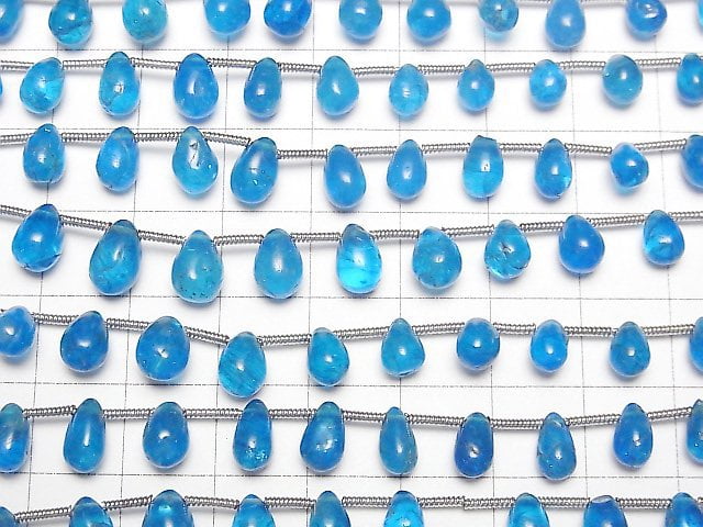 [Video] Neon Blue Apatite AA++ Drop (Smooth) 1strand beads (aprx.7inch/17cm)