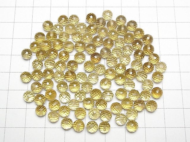 [Video]High Quality Beer Crystal Quartz AAA Half Drilled Hole Faceted Round 6mm 5pcs