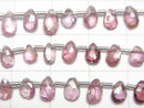 [Video]High Quality Multicolor Spinel AAA- Pear shape Faceted Briolette [Pink Red] 1strand beads (aprx.7inch/18cm)