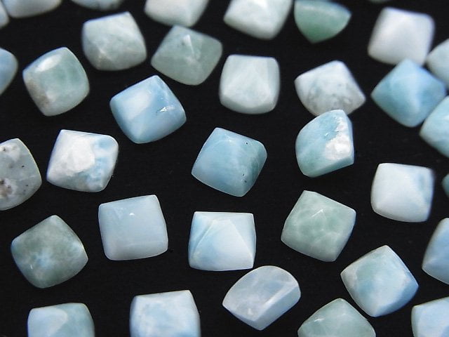 [Video]Larimar Pectolite AA++ Sugarloaf Cut 6x6mm 5pcs