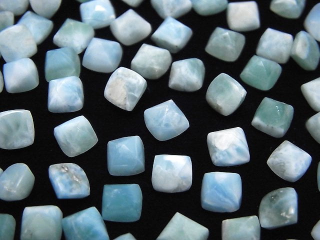 [Video]Larimar Pectolite AA++ Sugarloaf Cut 6x6mm 5pcs