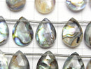 [Video]Abalone Shell x Crystal AAA Faceted Pear Shape 12x9mm half or 1strand (16pcs)