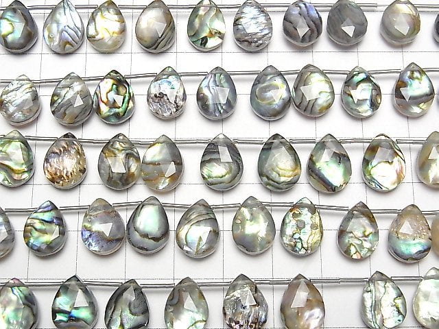 [Video]Abalone Shell x Crystal AAA Faceted Pear Shape 12x9mm half or 1strand (16pcs)